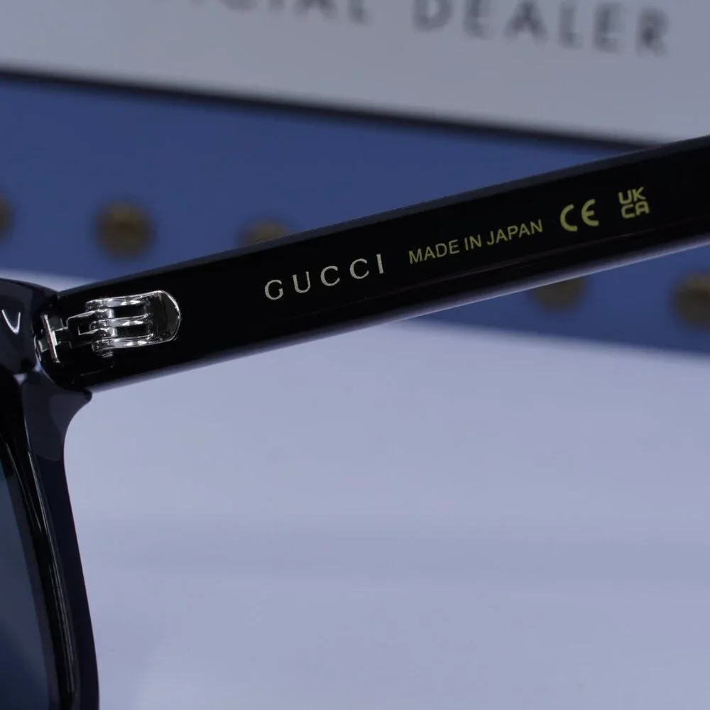 Gucci GG0057SKN 006 Square Men Sunglasses - Black / Grey
